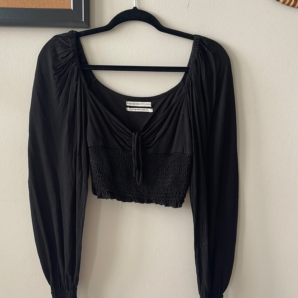 Black long sleeve crop top from urban outfitters